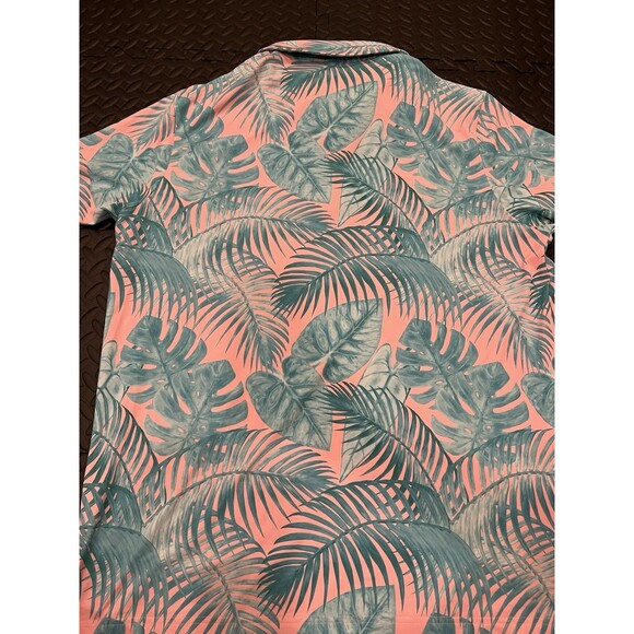 Sunday Swagger Polo Shirt Mens Large Colorful Palm Floral Pink Blue bad birdie - Picture 7 of 7